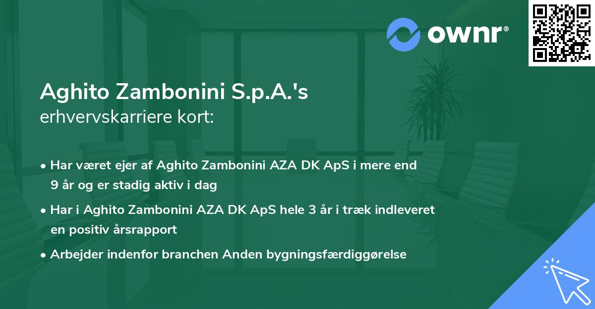 Aghito Zambonini S.p.A.'s erhvervskarriere kort