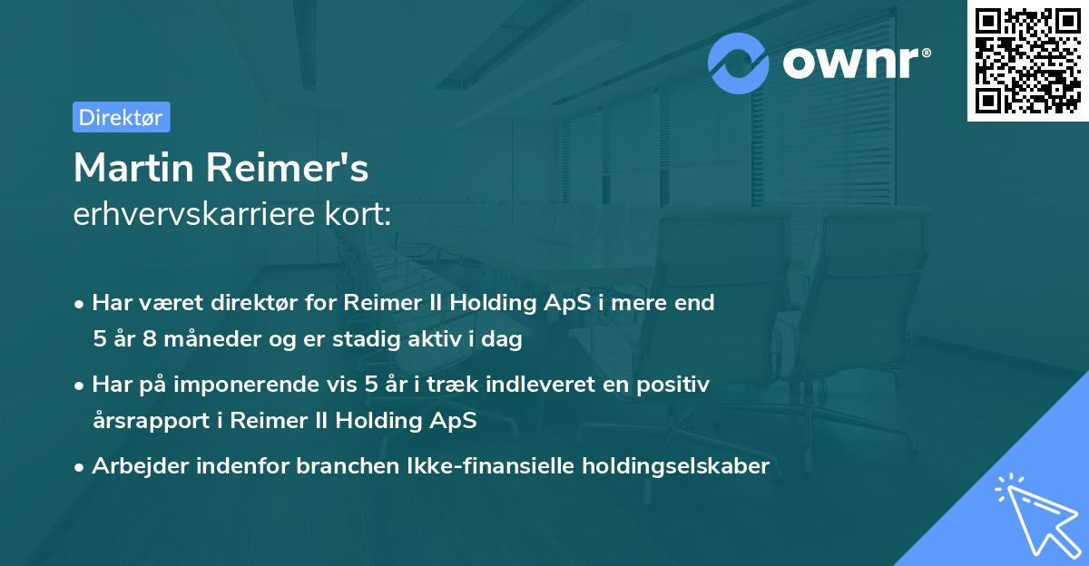 Martin Reimer's erhvervskarriere kort