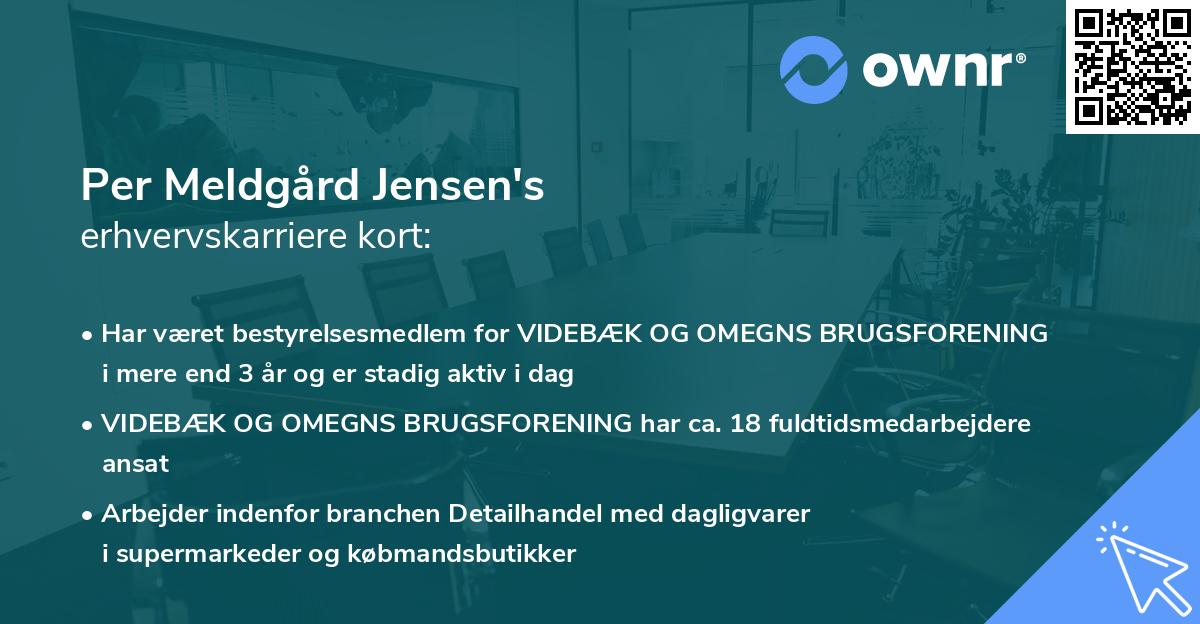 Per Meldgård Jensen's erhvervskarriere kort