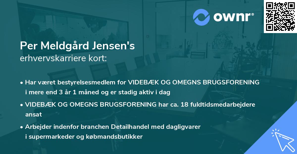Per Meldgård Jensen's erhvervskarriere kort