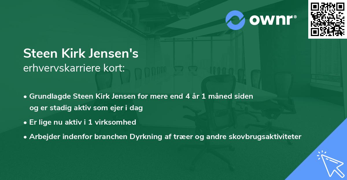 Steen Kirk Jensen's erhvervskarriere kort