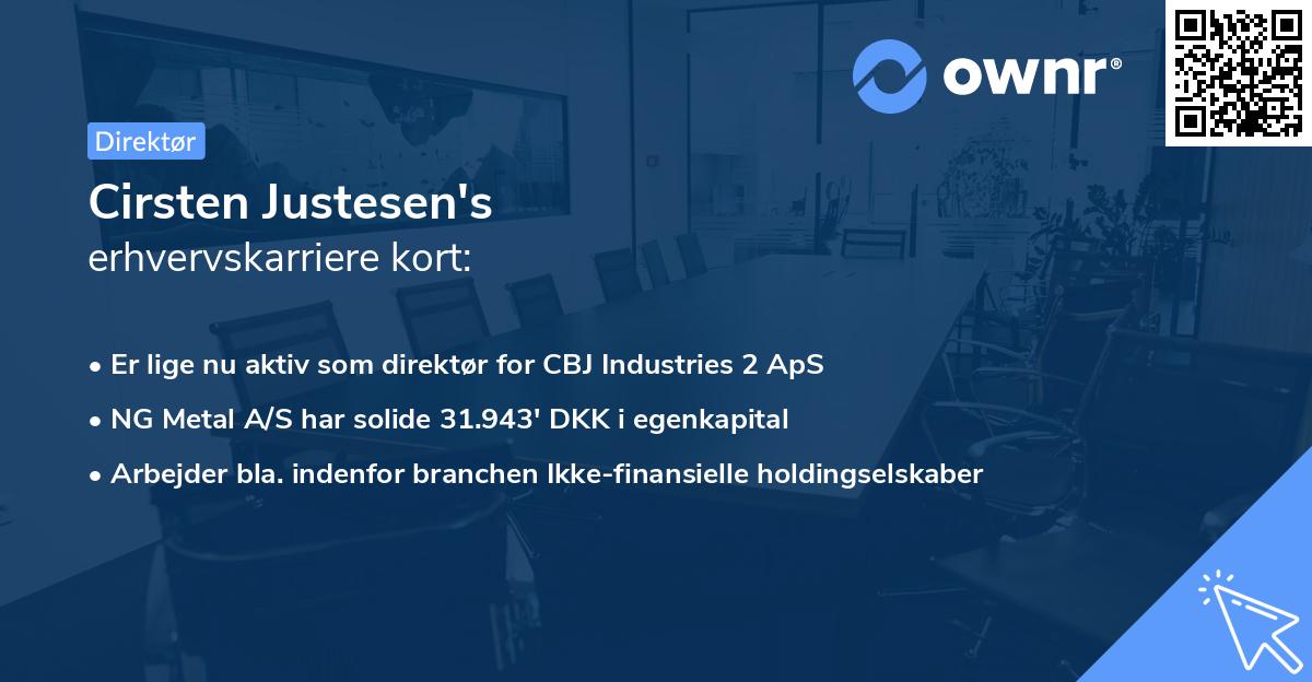 Cirsten Justesen's erhvervskarriere kort