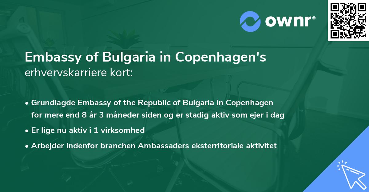 Embassy of Bulgaria in Copenhagen's erhvervskarriere kort