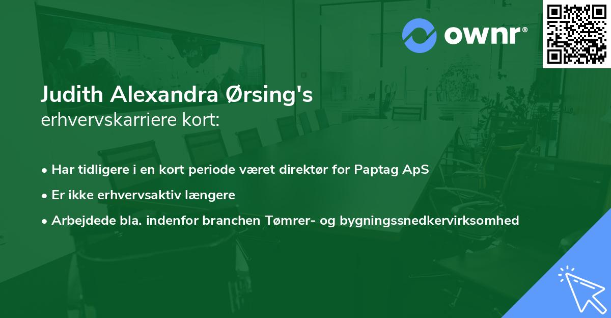 Judith Alexandra Ørsing's erhvervskarriere kort