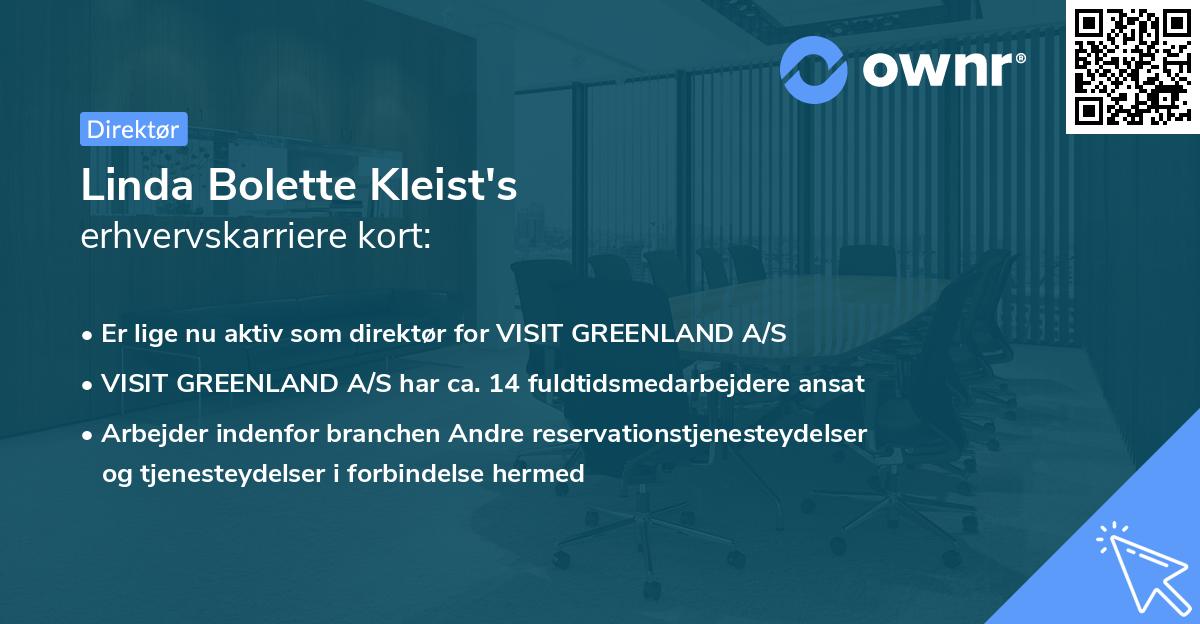 Linda Bolette Kleist's erhvervskarriere kort