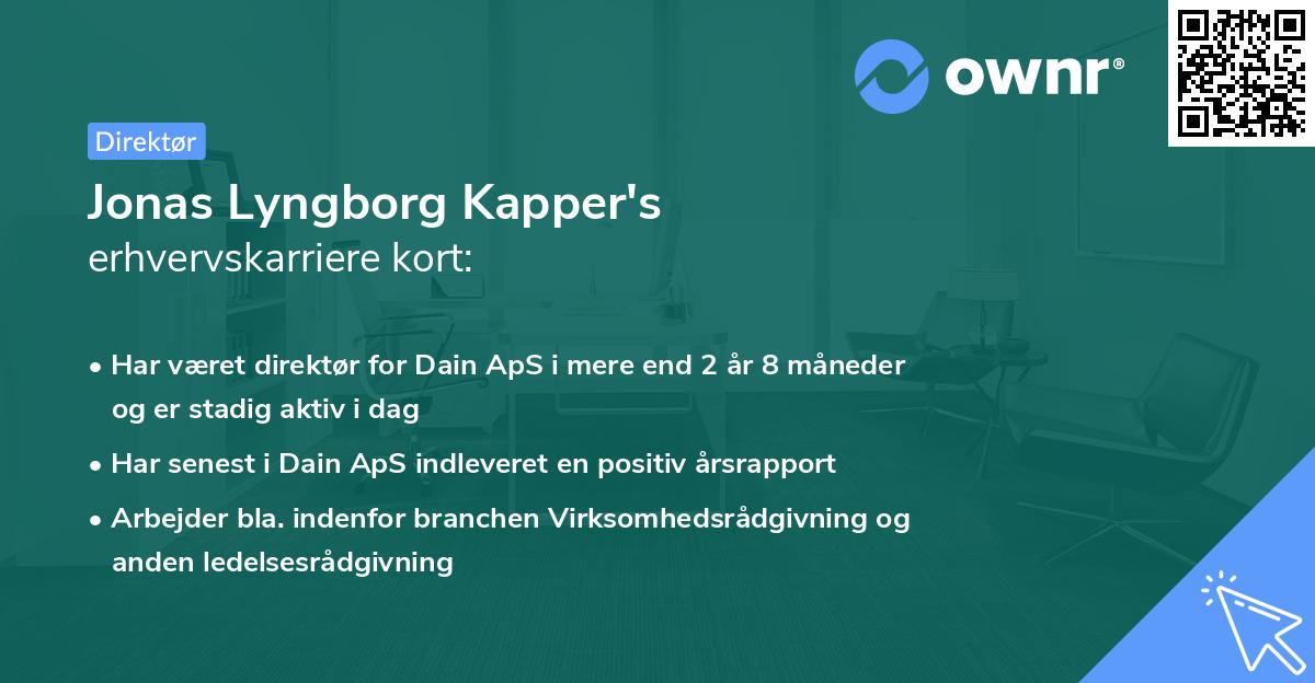 Jonas Lyngborg Kapper's erhvervskarriere kort