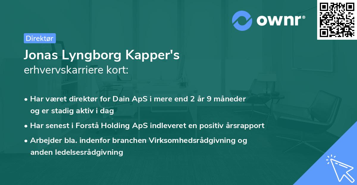 Jonas Lyngborg Kapper's erhvervskarriere kort