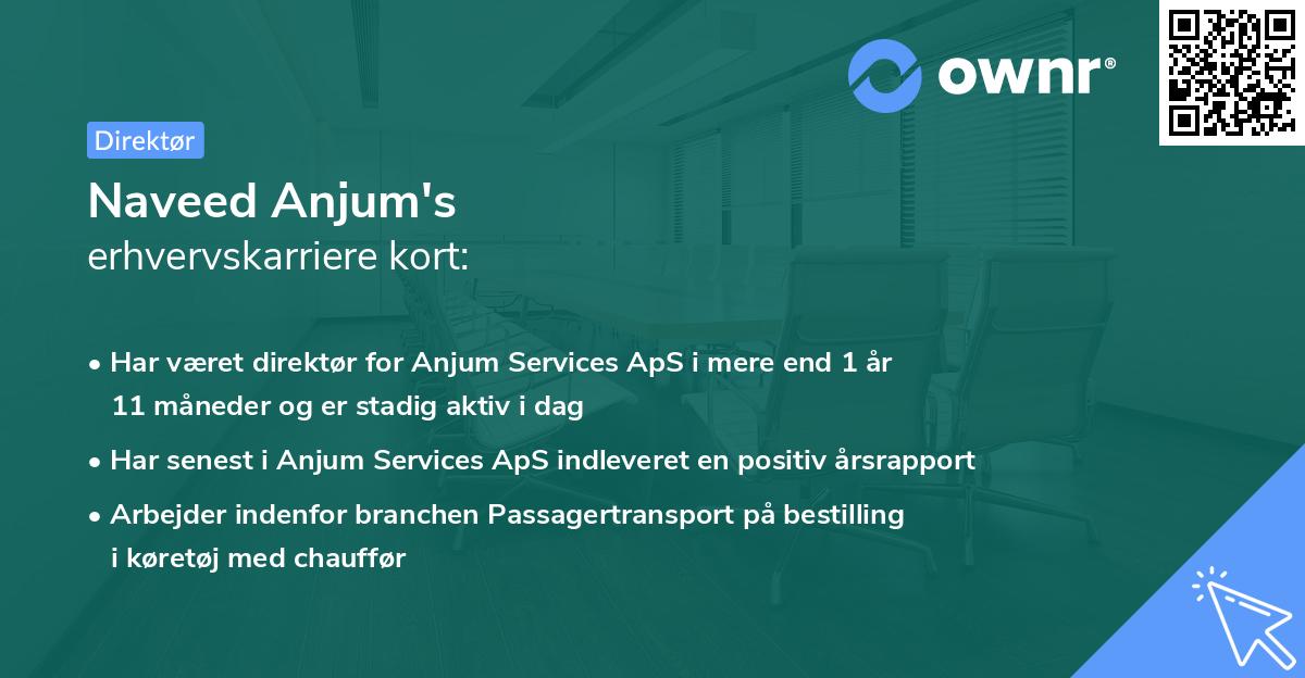 Naveed Anjum's erhvervskarriere kort