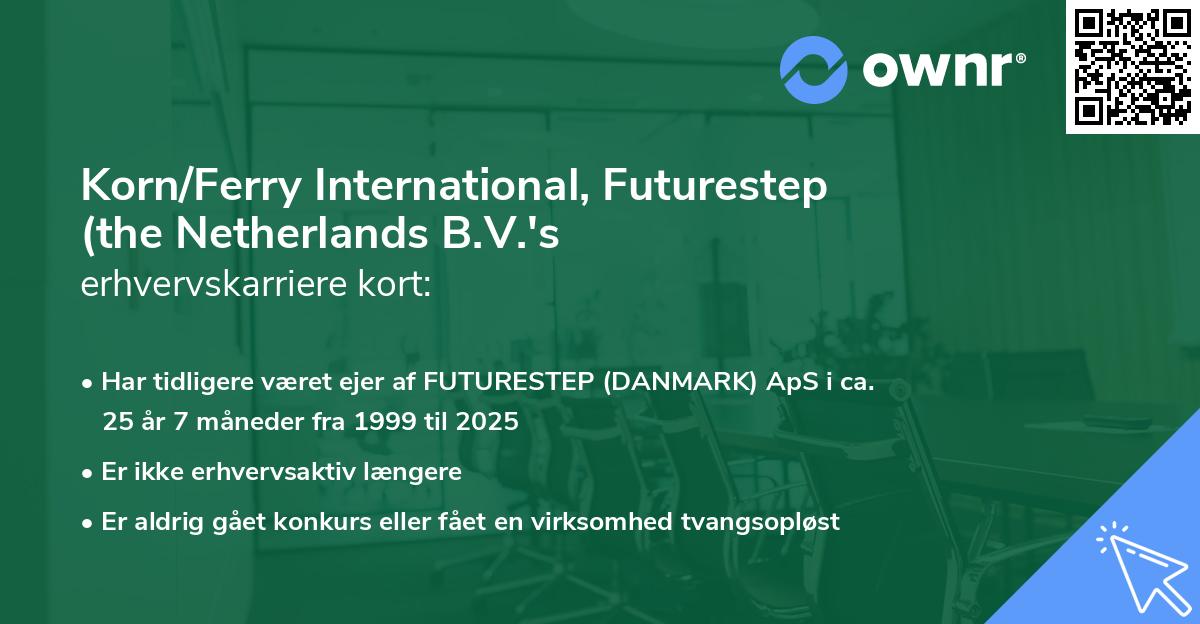 Korn/Ferry International, Futurestep (the Netherlands B.V.'s erhvervskarriere kort