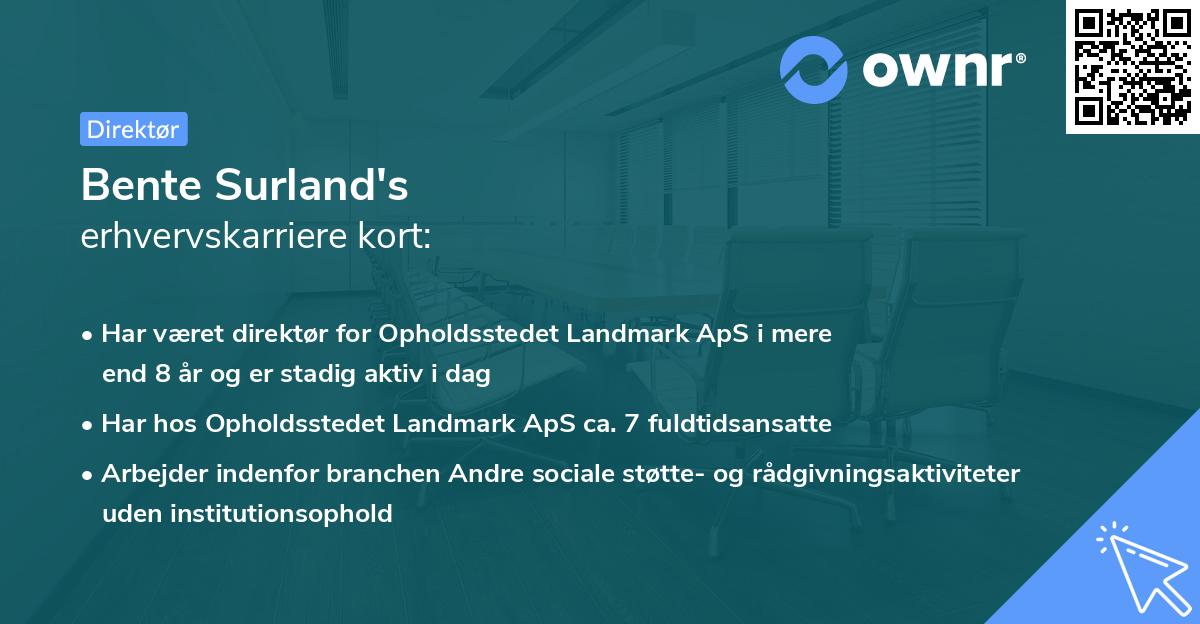 Bente Surland's erhvervskarriere kort