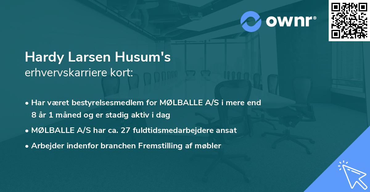 Hardy Larsen Husum's erhvervskarriere kort