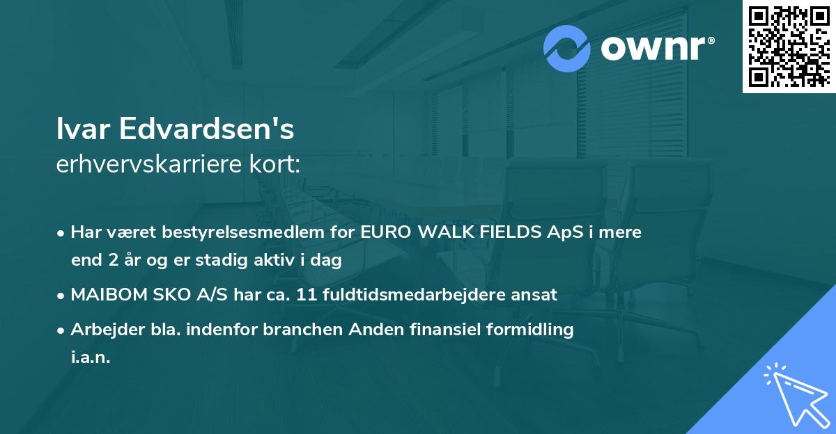 Ivar Edvardsen's erhvervskarriere kort