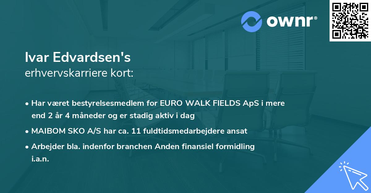 Ivar Edvardsen's erhvervskarriere kort