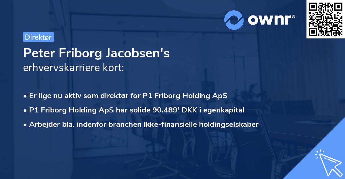 Peter Friborg Jacobsen's erhvervskarriere kort