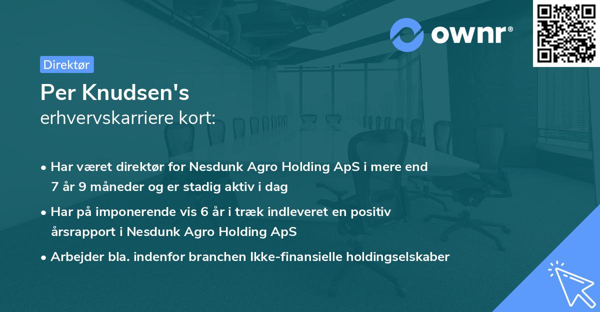 Per Knudsen's erhvervskarriere kort