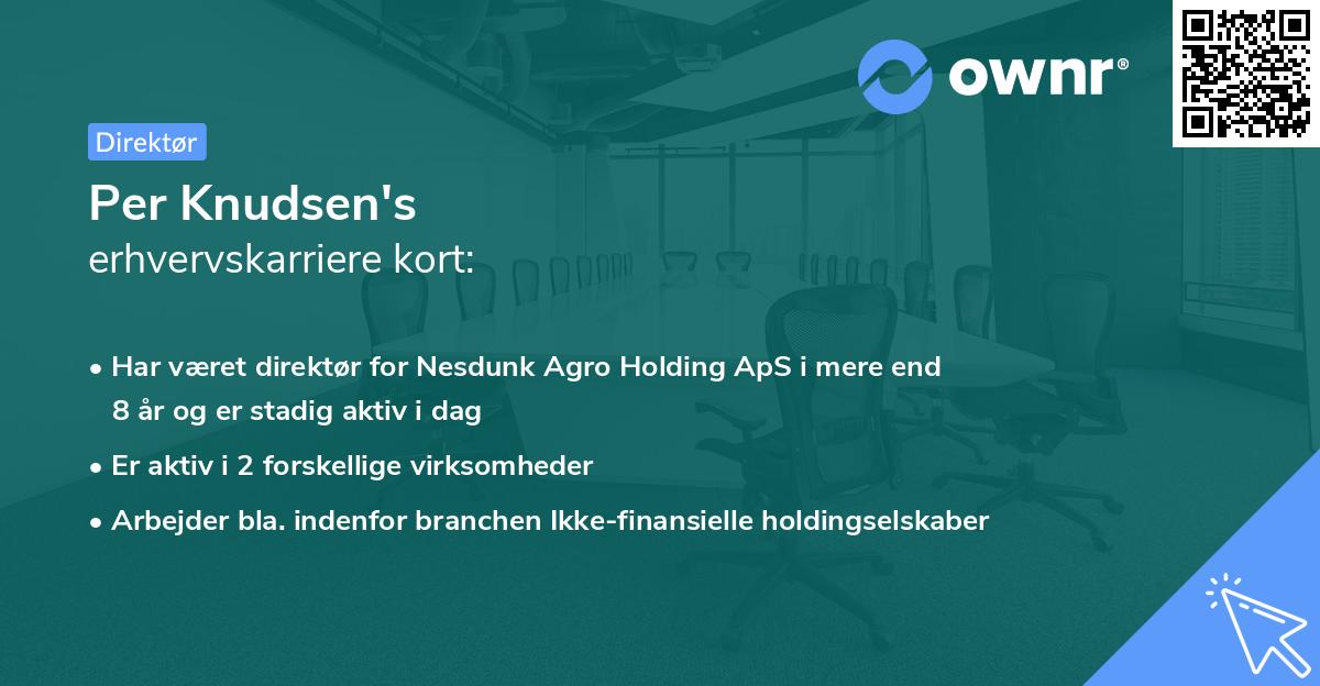 Per Knudsen's erhvervskarriere kort