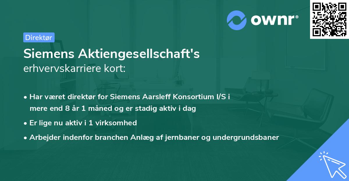 Siemens Aktiengesellschaft's erhvervskarriere kort