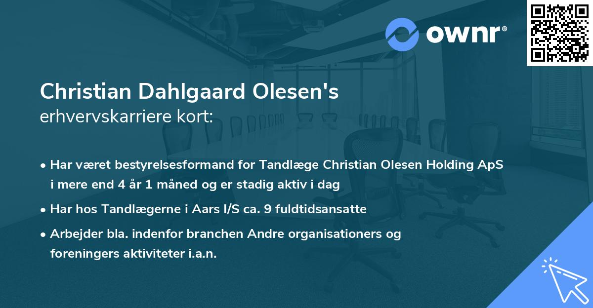 Christian Dahlgaard Olesen's erhvervskarriere kort