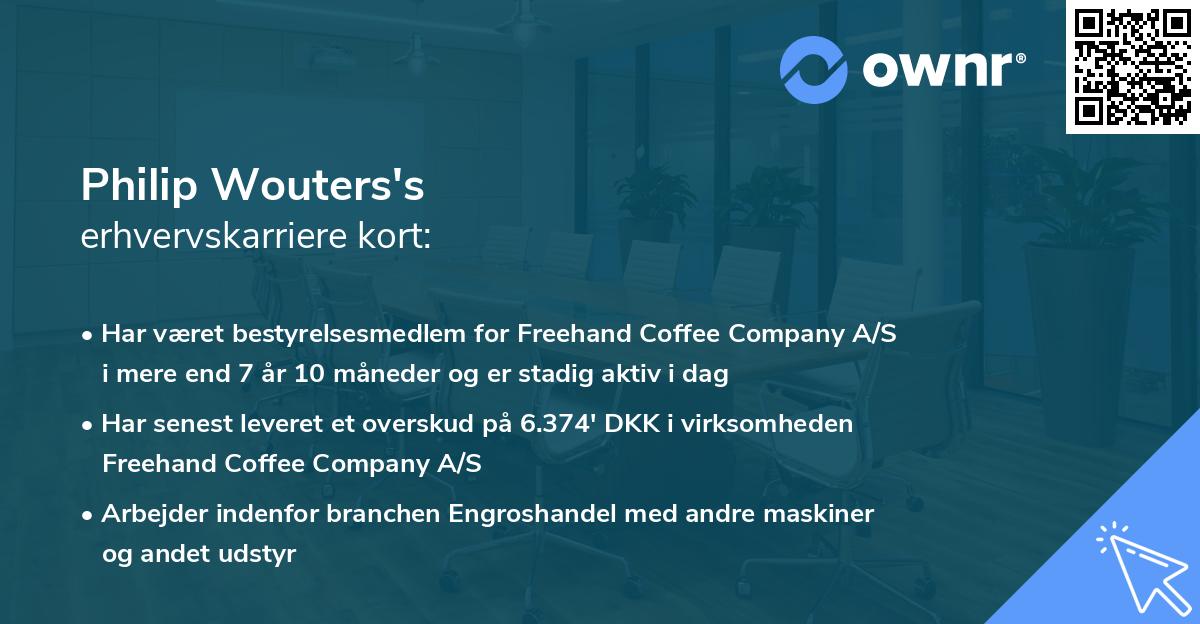 Philip Wouters's erhvervskarriere kort