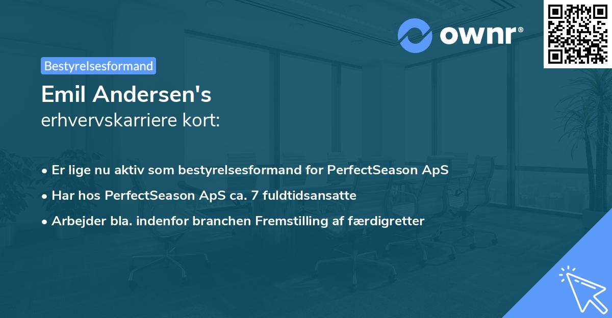 Emil Andersen's erhvervskarriere kort