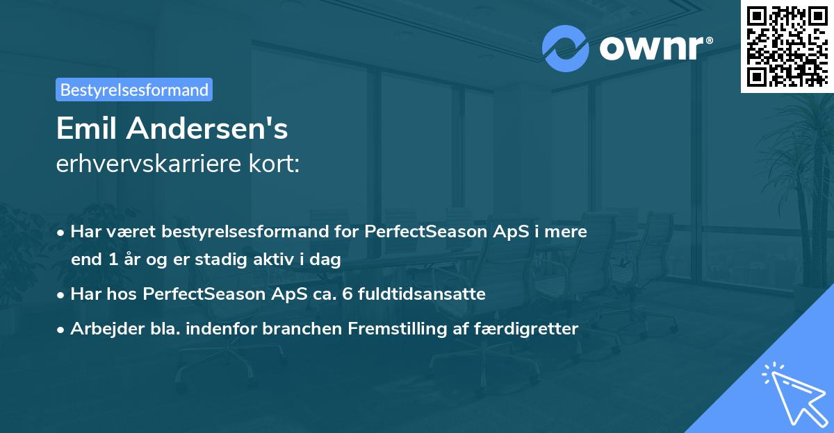 Emil Andersen's erhvervskarriere kort