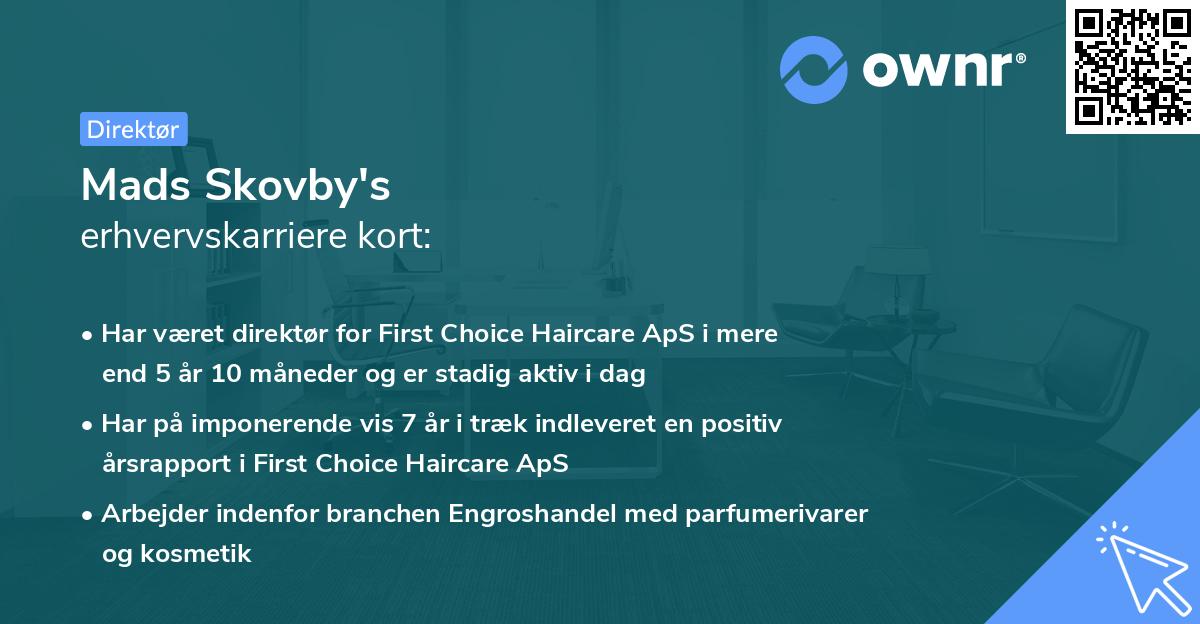 Mads Skovby's erhvervskarriere kort