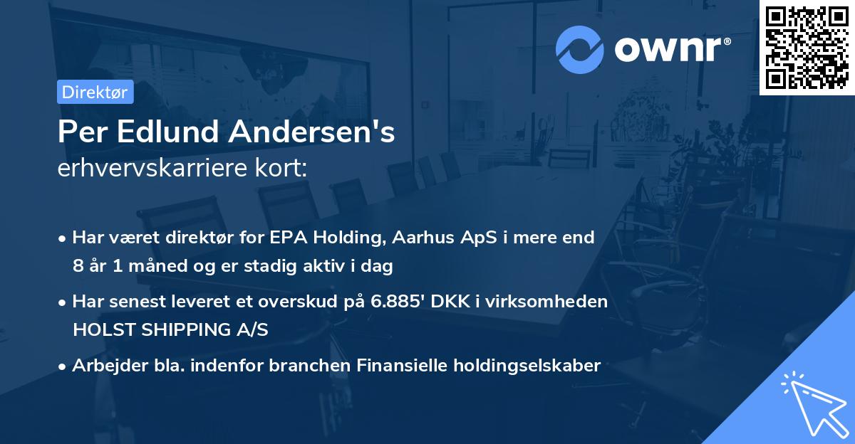 Per Edlund Andersen's erhvervskarriere kort