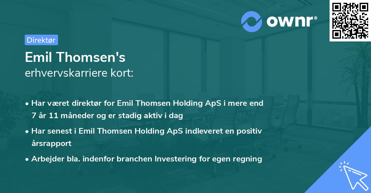 Emil Thomsen's erhvervskarriere kort