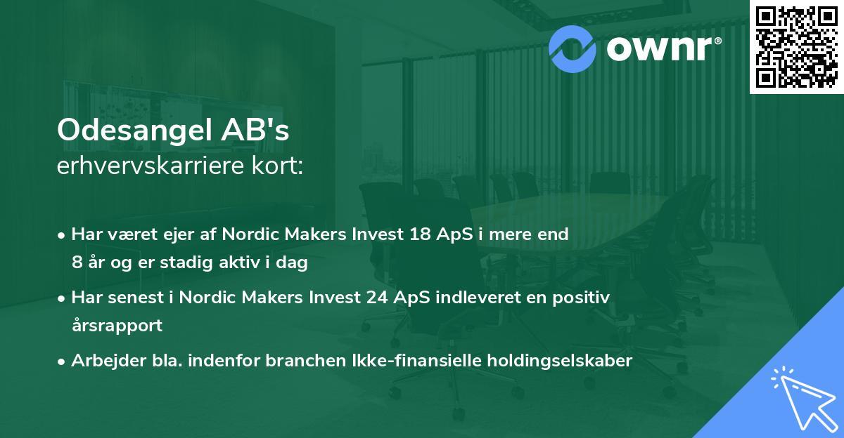 Odesangel AB's erhvervskarriere kort