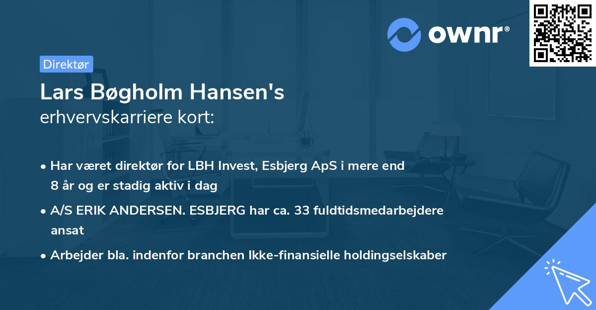 Lars Bøgholm Hansen's erhvervskarriere kort