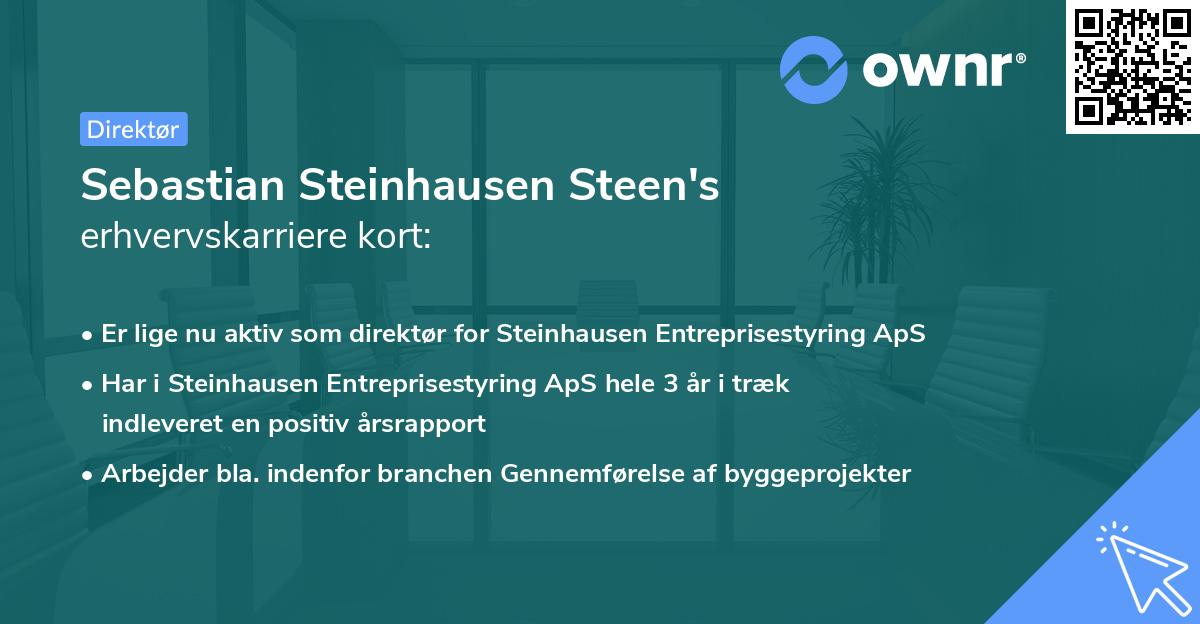 Sebastian Steinhausen Steen's erhvervskarriere kort