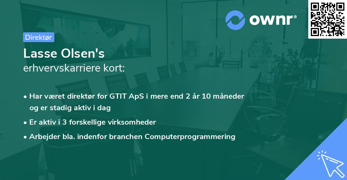 Lasse Olsen's erhvervskarriere kort