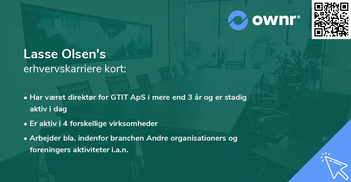 Lasse Olsen's erhvervskarriere kort