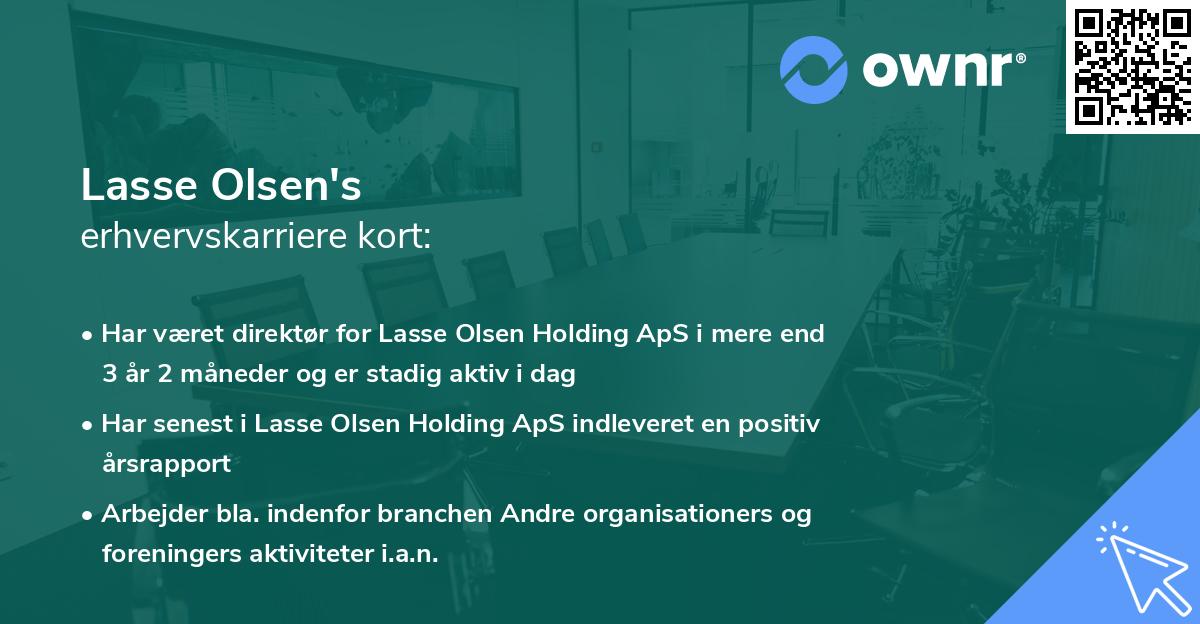 Lasse Olsen's erhvervskarriere kort