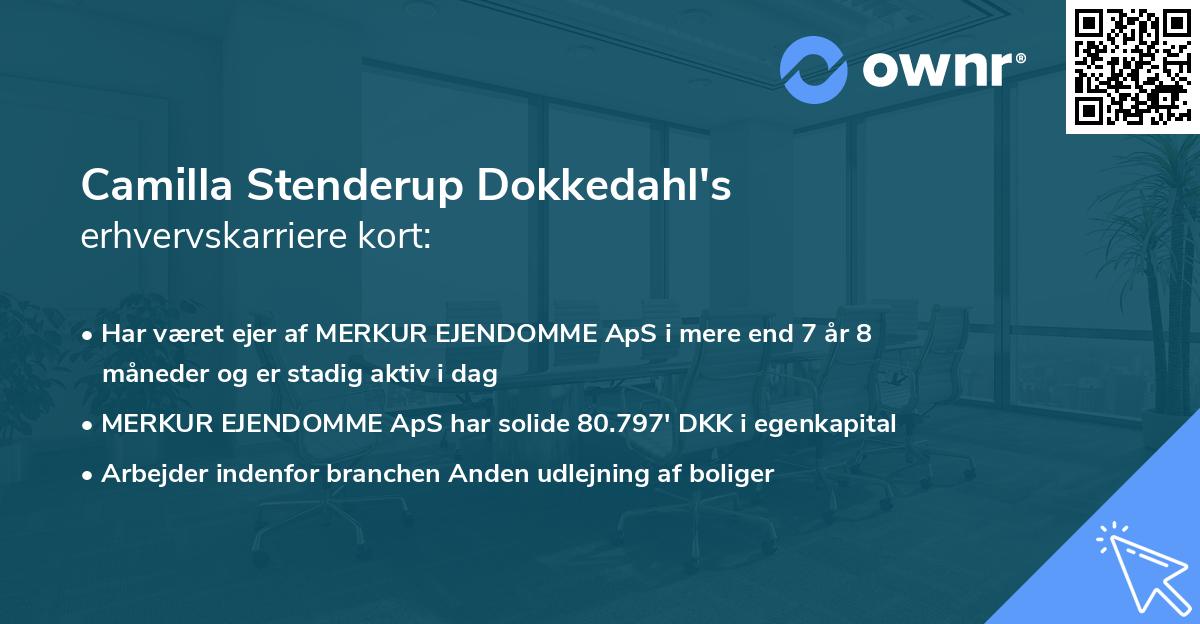 Camilla Stenderup Dokkedahl's erhvervskarriere kort