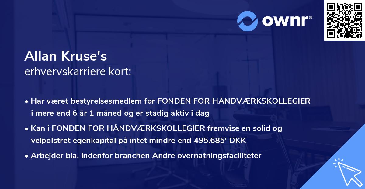 Allan Kruse's erhvervskarriere kort