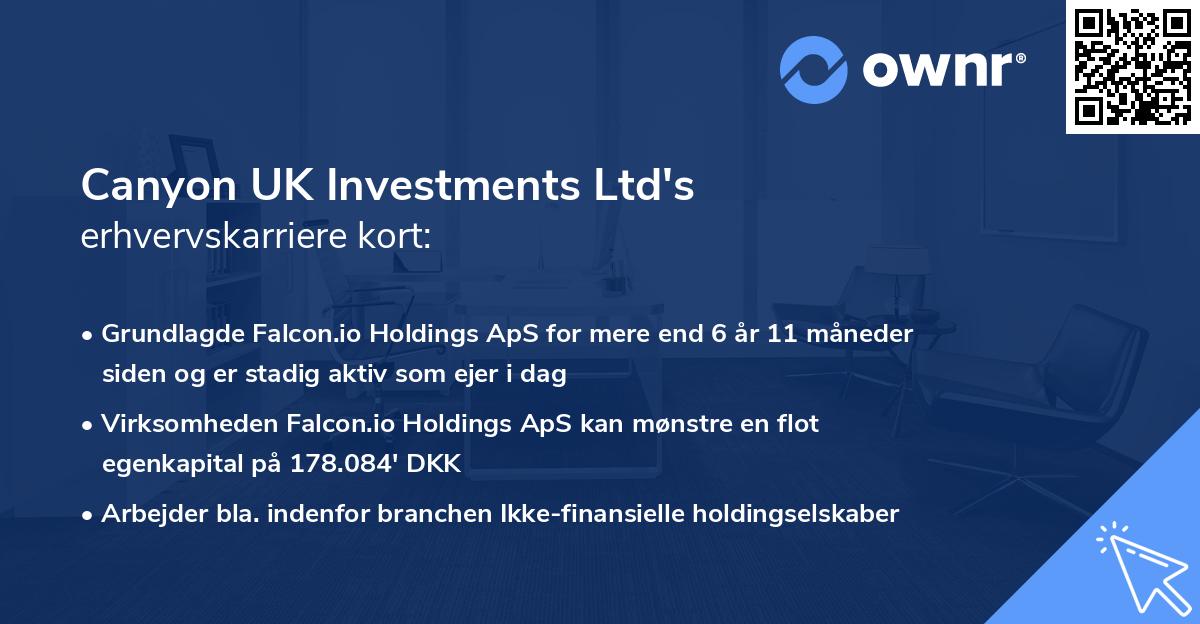 Canyon UK Investments Ltd's erhvervskarriere kort