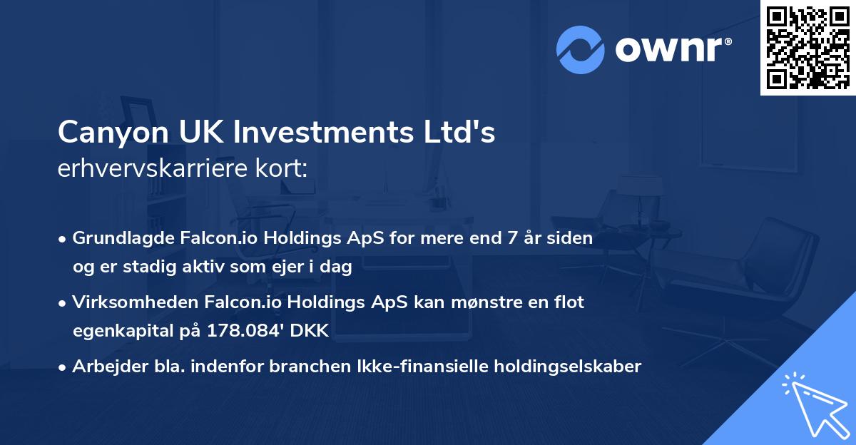 Canyon UK Investments Ltd's erhvervskarriere kort