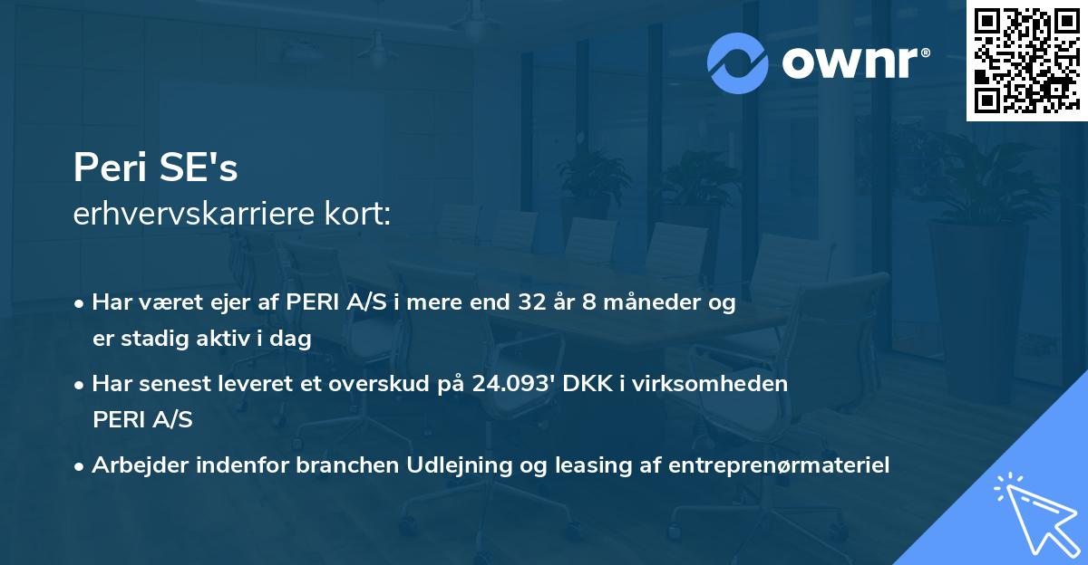 Peri SE's erhvervskarriere kort