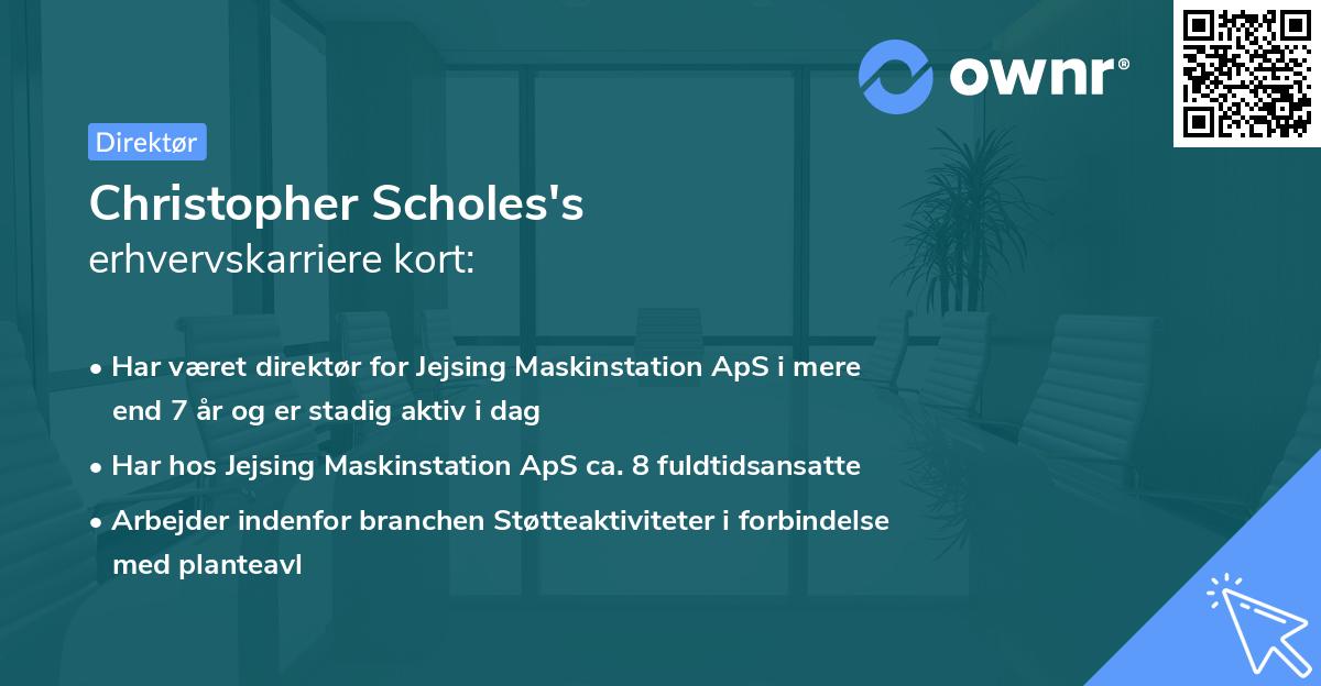 Christopher Scholes's erhvervskarriere kort