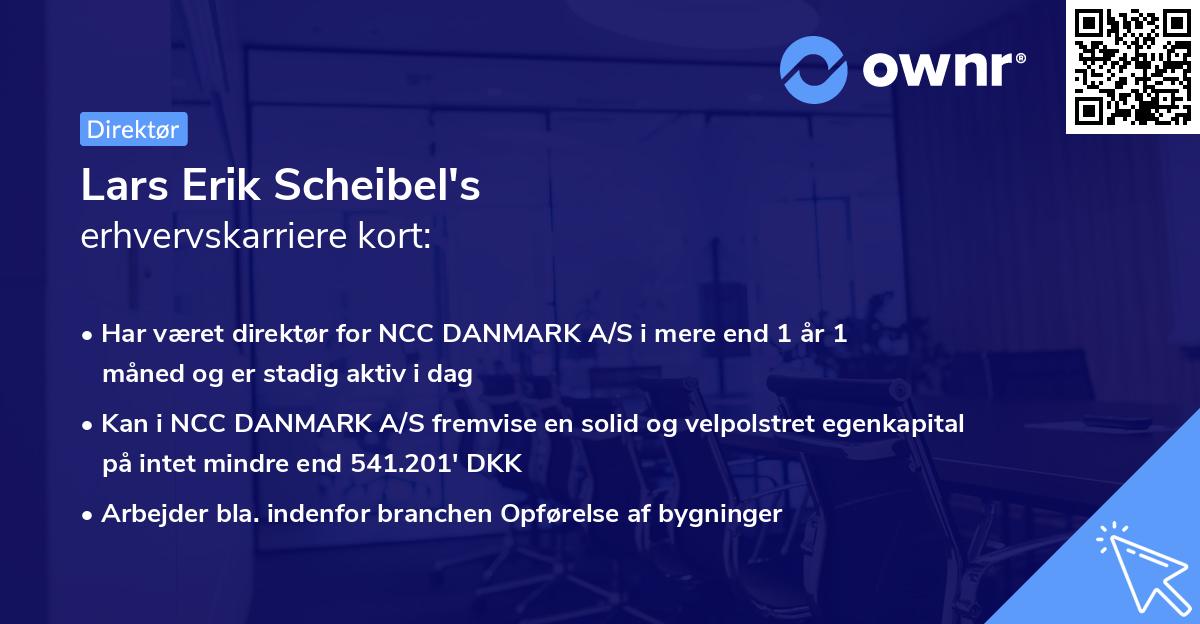 Lars Erik Scheibel's erhvervskarriere kort