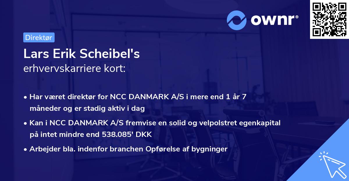 Lars Erik Scheibel's erhvervskarriere kort