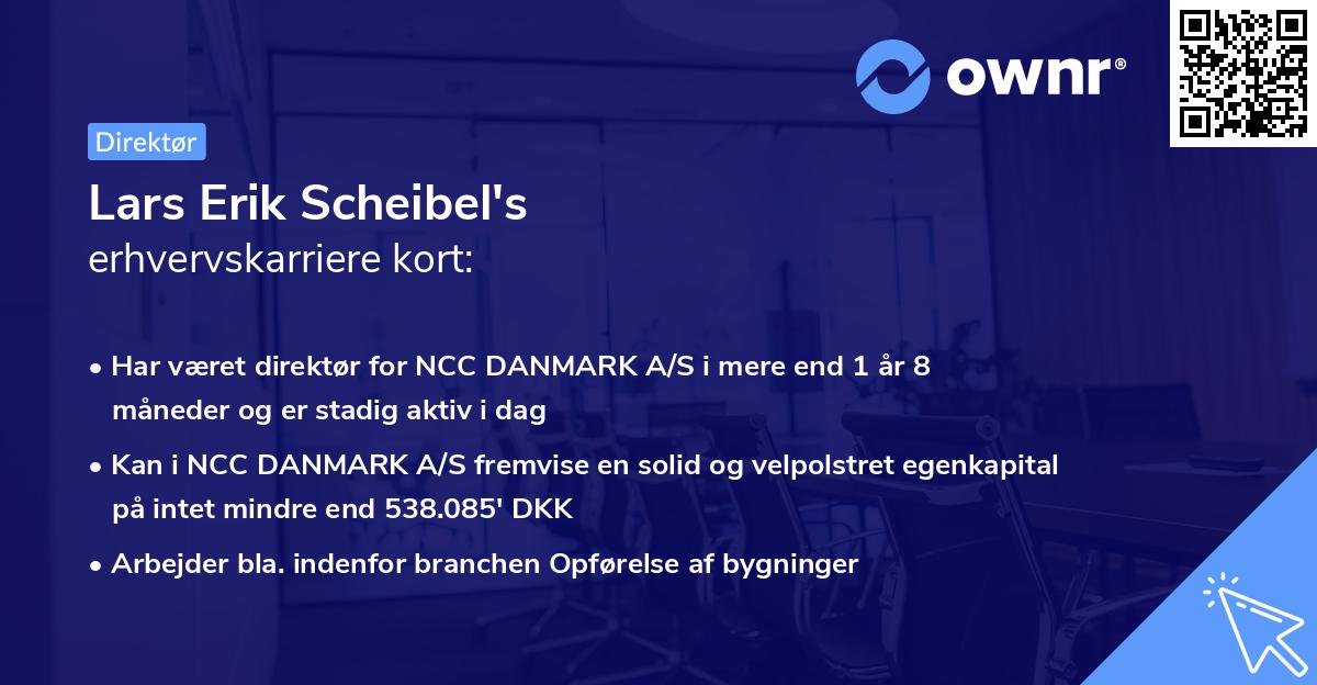 Lars Erik Scheibel's erhvervskarriere kort