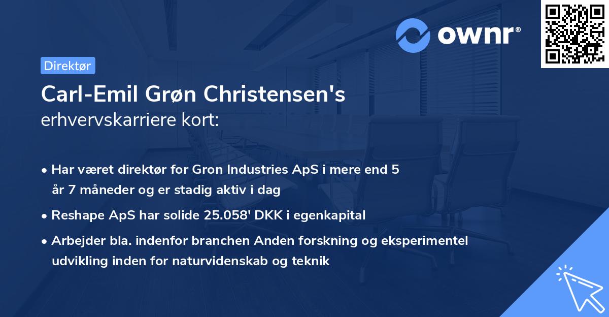 Carl-Emil Grøn Christensen's erhvervskarriere kort