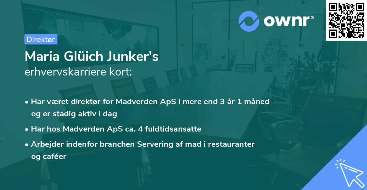 Maria Glüich Junker's erhvervskarriere kort