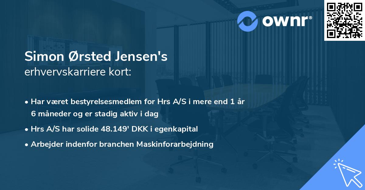 Simon Ørsted Jensen's erhvervskarriere kort