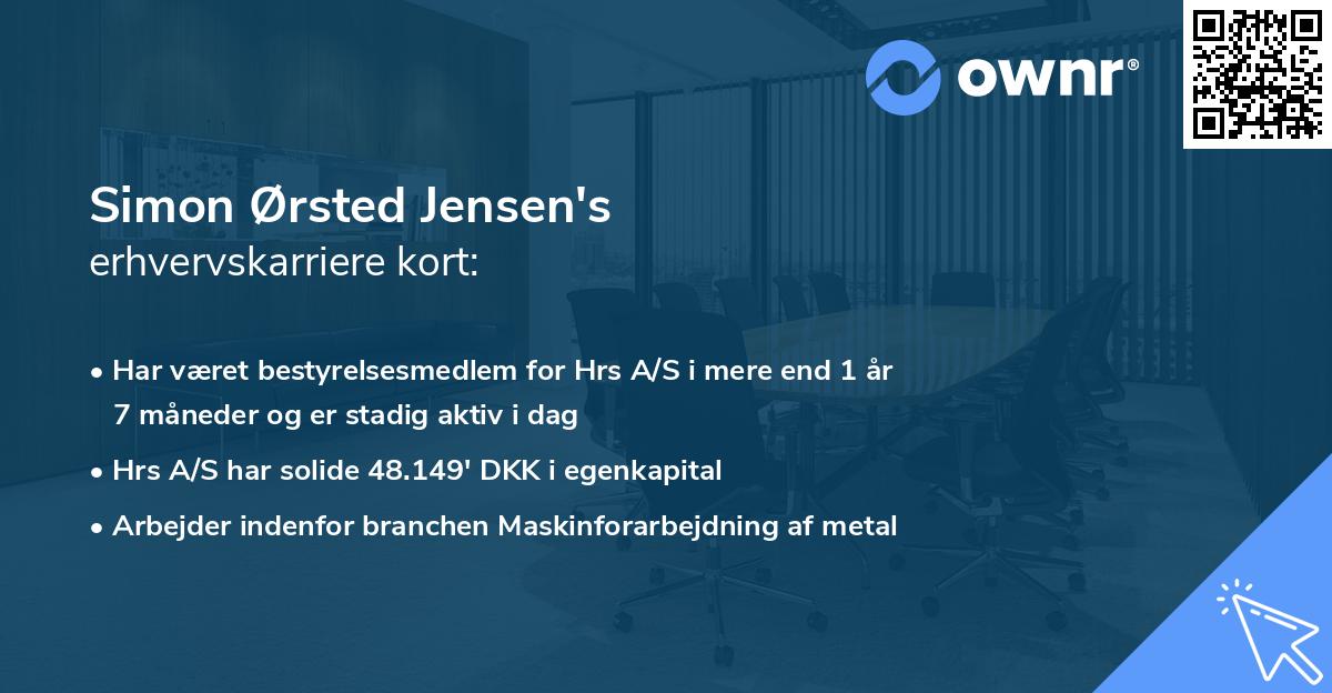 Simon Ørsted Jensen's erhvervskarriere kort