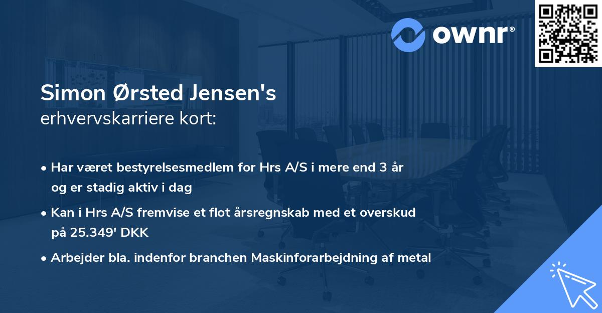 Simon Ørsted Jensen's erhvervskarriere kort