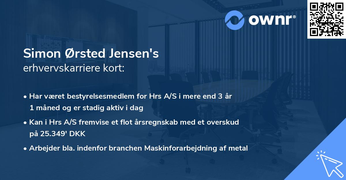 Simon Ørsted Jensen's erhvervskarriere kort