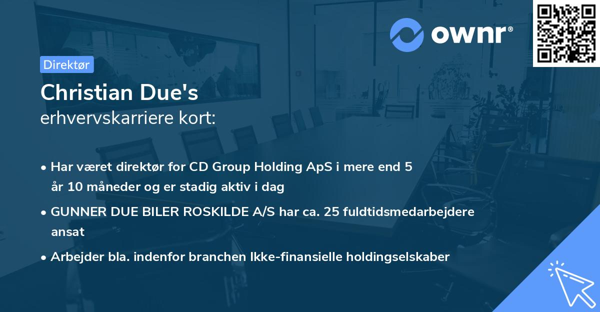 Christian Due's erhvervskarriere kort